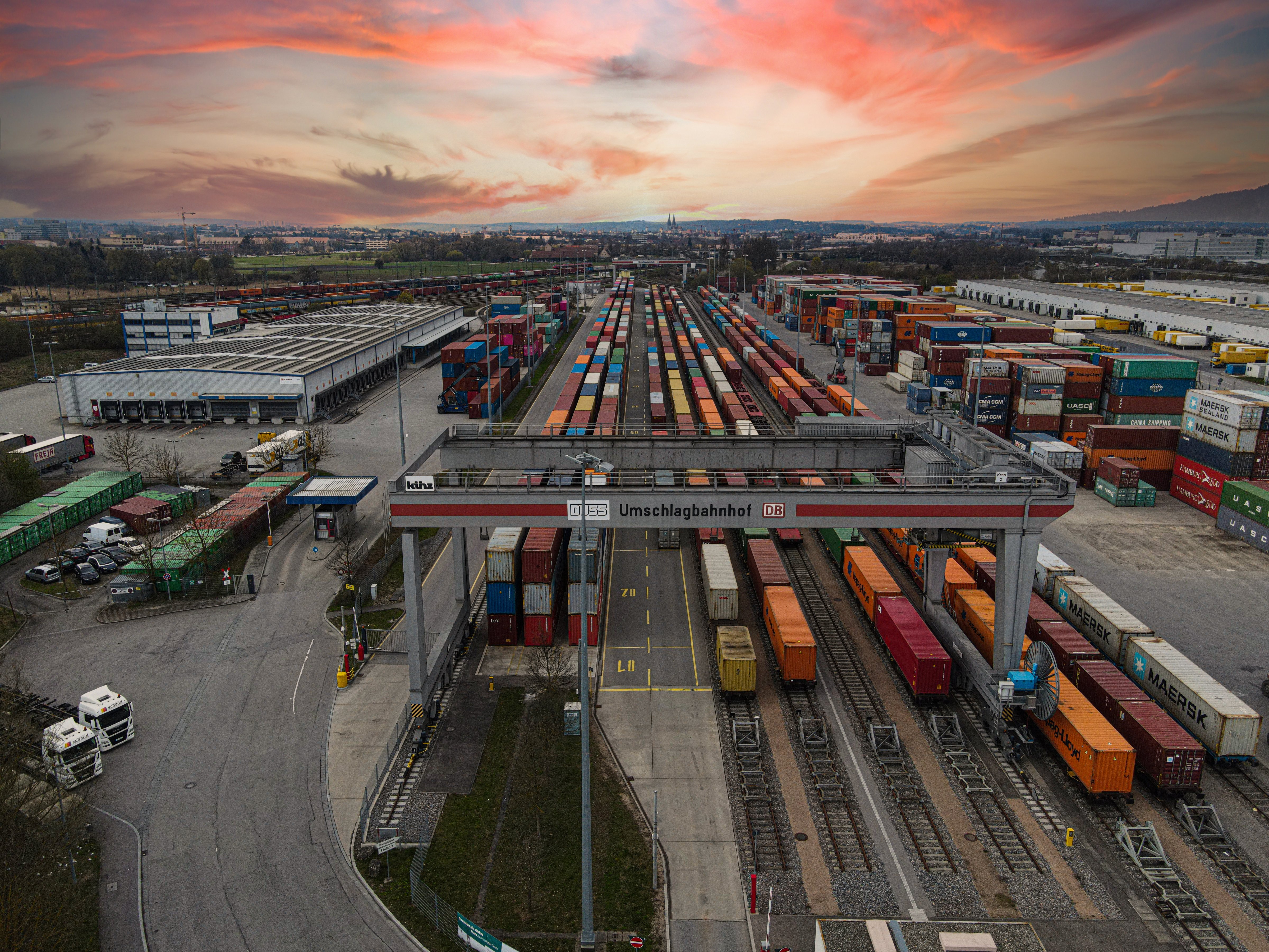 Containers with Shipments on Tracks 